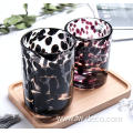 premium black spot effect drinking glasses water cup